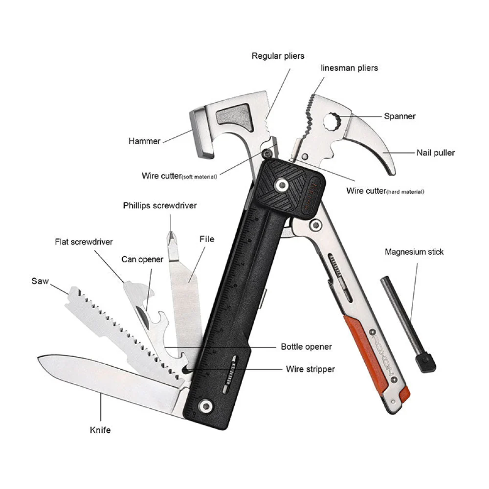 PINZA/COLTELLO - ROXON - HAMMER TOOL RHINO H1 17 IN ONE - immagine 3